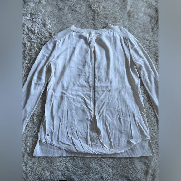 Lululemon Still At Ease Open Back Off White Ivory Cream Sweater Size M no sz tag - Picture 7 of 9